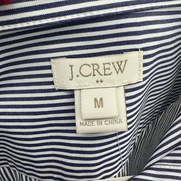 J. Crew Sz M Button Front Tunic Shirt Factory Striped Infinity Long Sleeve C3531 - Picture 8 of 13